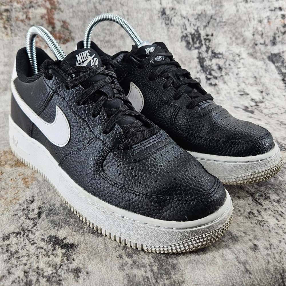 Nike Air Force 1 GS Low Sneakers Youth 6.5 Womens 8 Black Leather‎ CT2302-002
